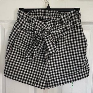 Zara Plaid High-Waisted Shorts
